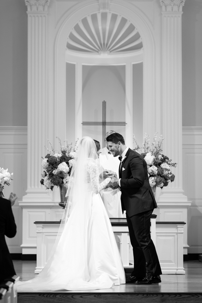 Recessional up the aisle at Robert Carr Chapel, Fort Worth wedding
