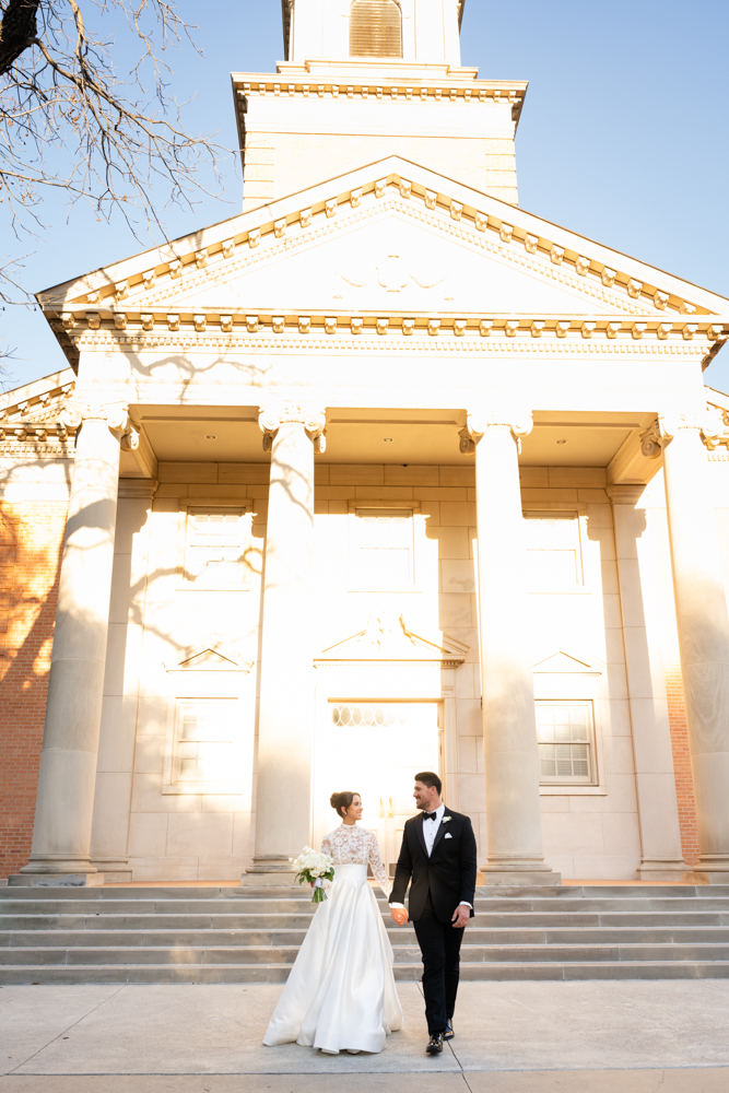 Claire walks the aisle with her father, Robert Carr Chapel Fort Worth