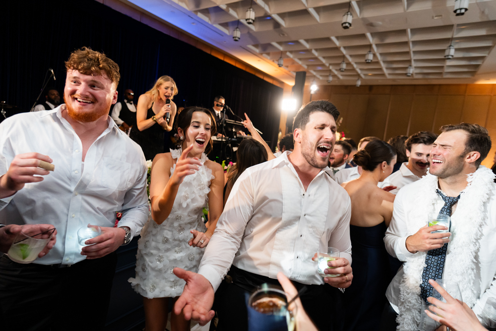 The band and dance party at The Crescent Hotel, Fort Worth wedding