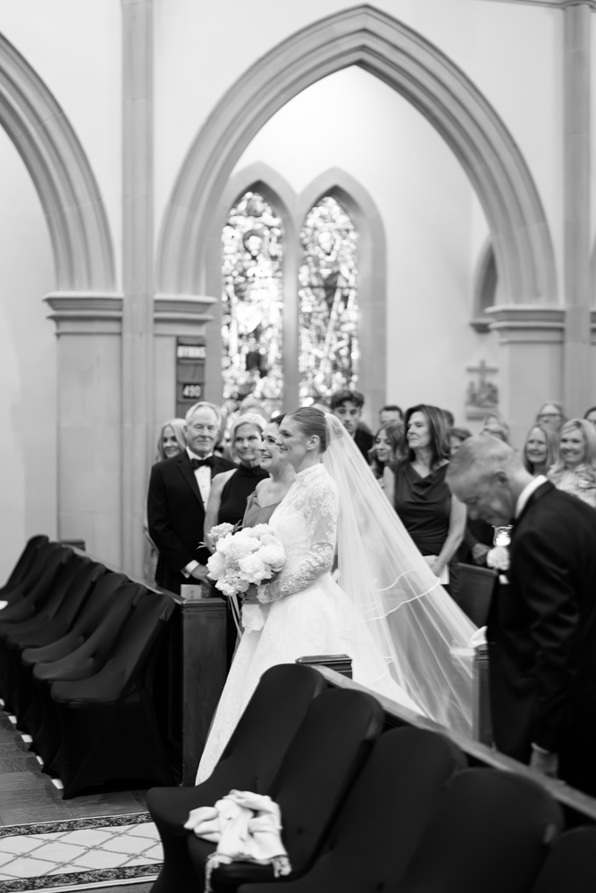 Audrey walks the aisle, Woman's Club of Fort Worth wedding