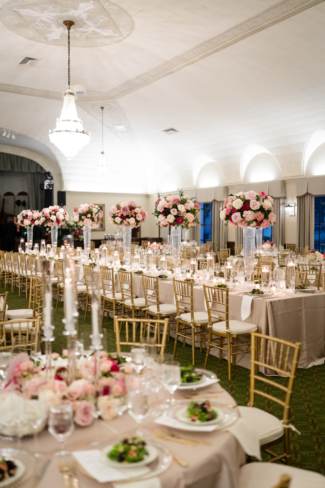 Reception tablescape, Woman's Club of Fort Worth wedding