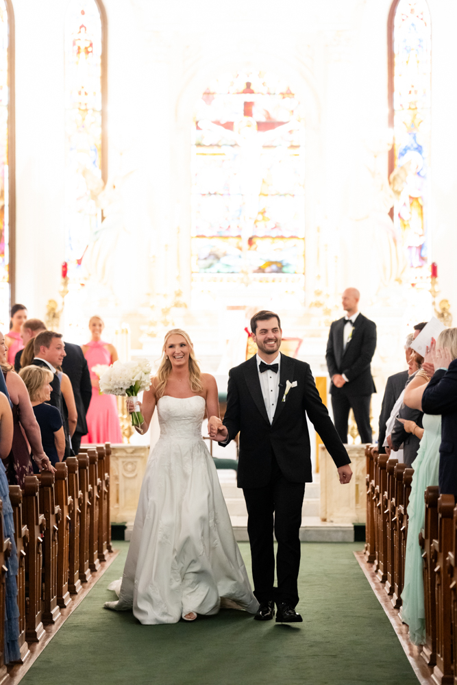 Kathryn walking down the aisle at St. Patrick Cathedral