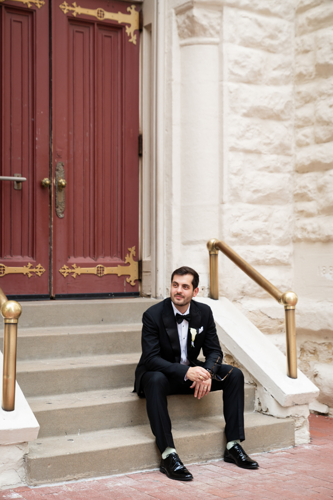 Kathryn and Grant during their Catholic wedding ceremony