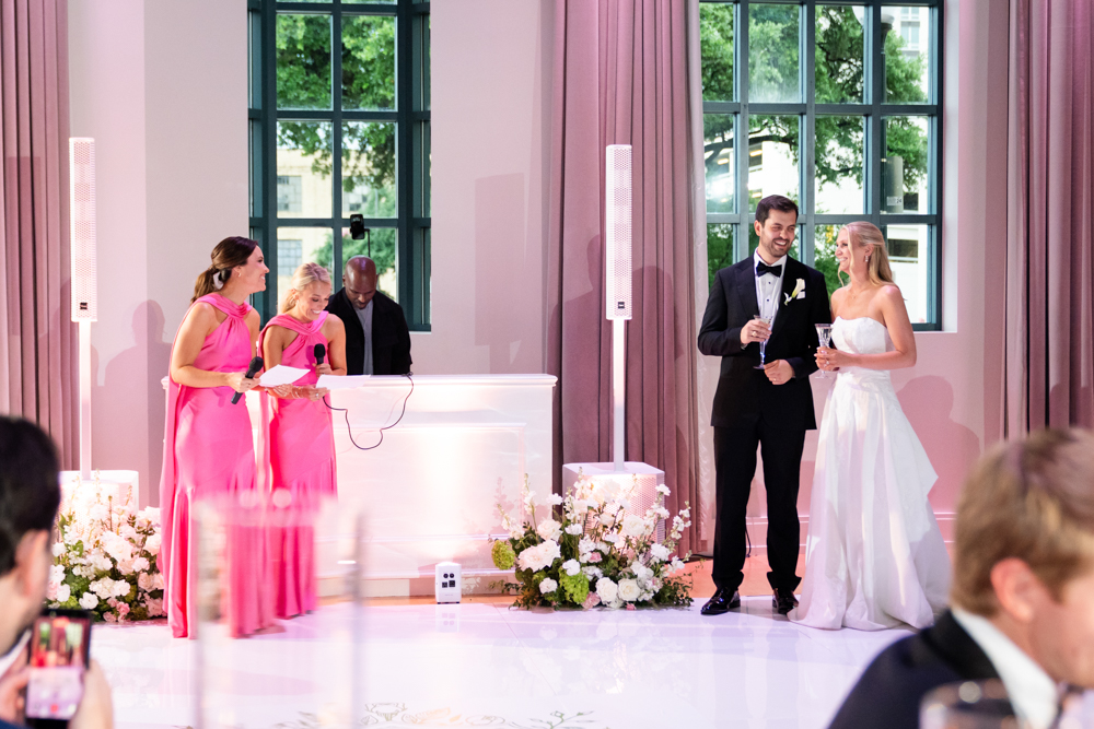 The newlyweds' grand entrance at the reception