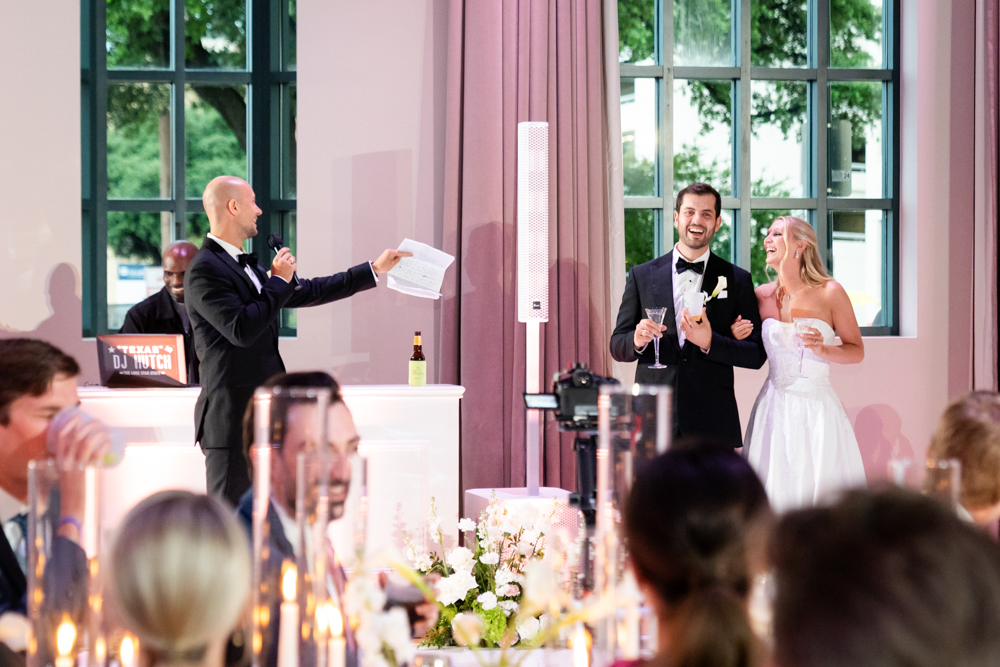 The newlyweds' grand entrance at the reception