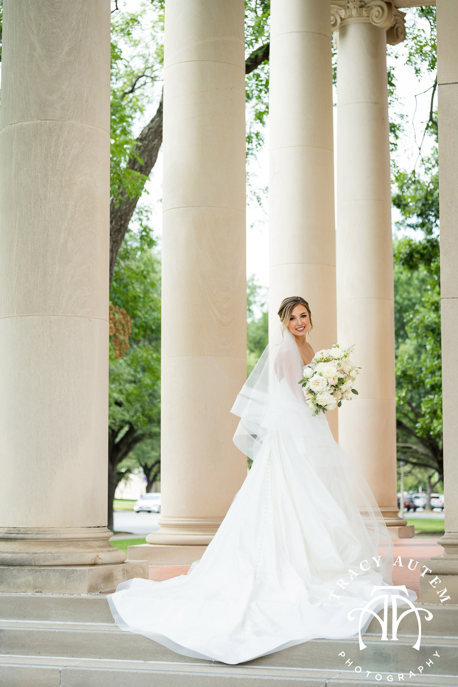 Bridal Portrait Bride at Robert Carr Chapel on TCU Campus Fort Worth Texas