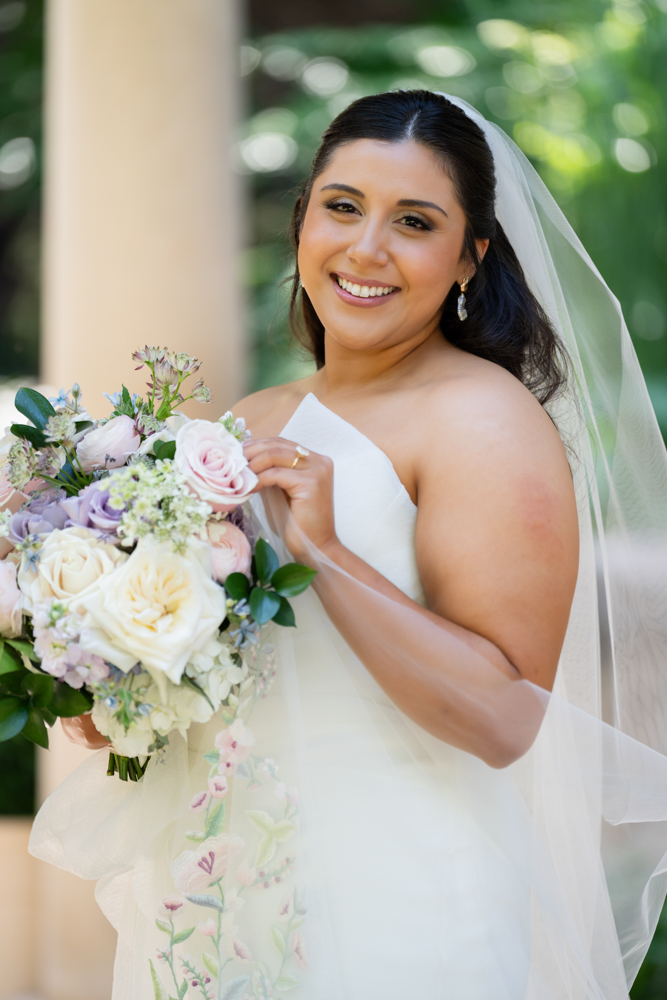 Editorial bridal portrait of Caroline at the Modern Art Museum of Fort Worth