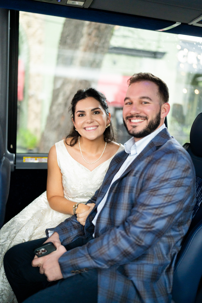 Bailey and Jay practicing their ceremony at their New Orleans wedding venue
