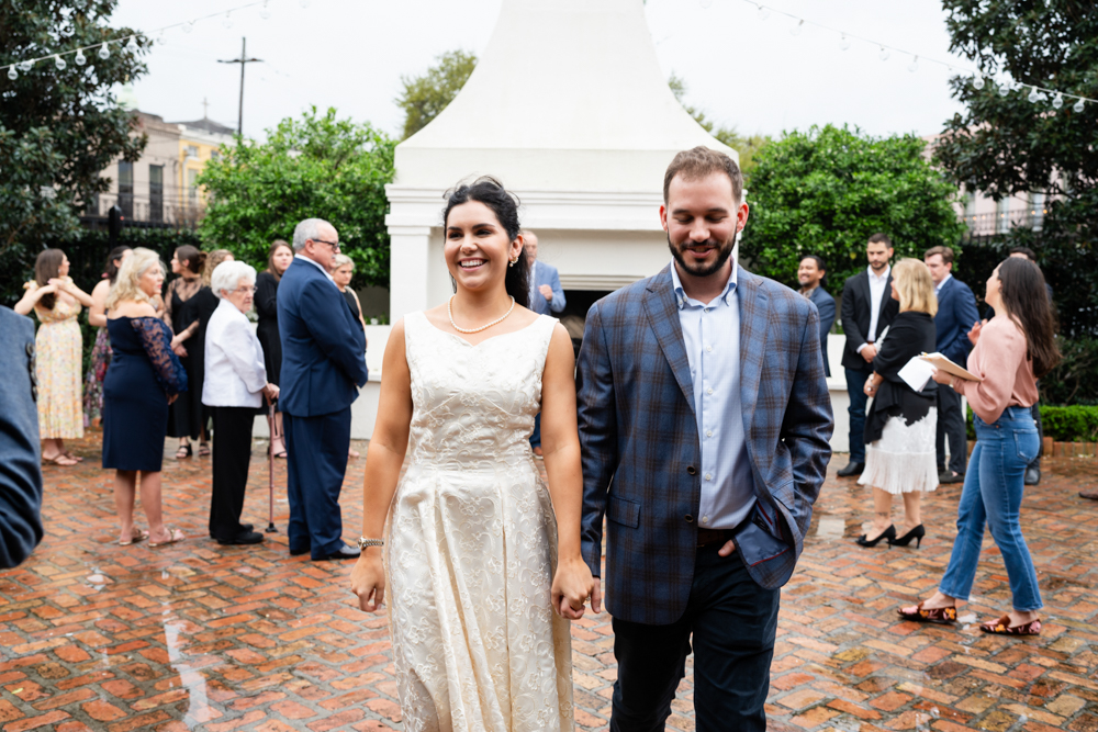 Creole dishes and warm conversation at the Broussard's rehearsal dinner