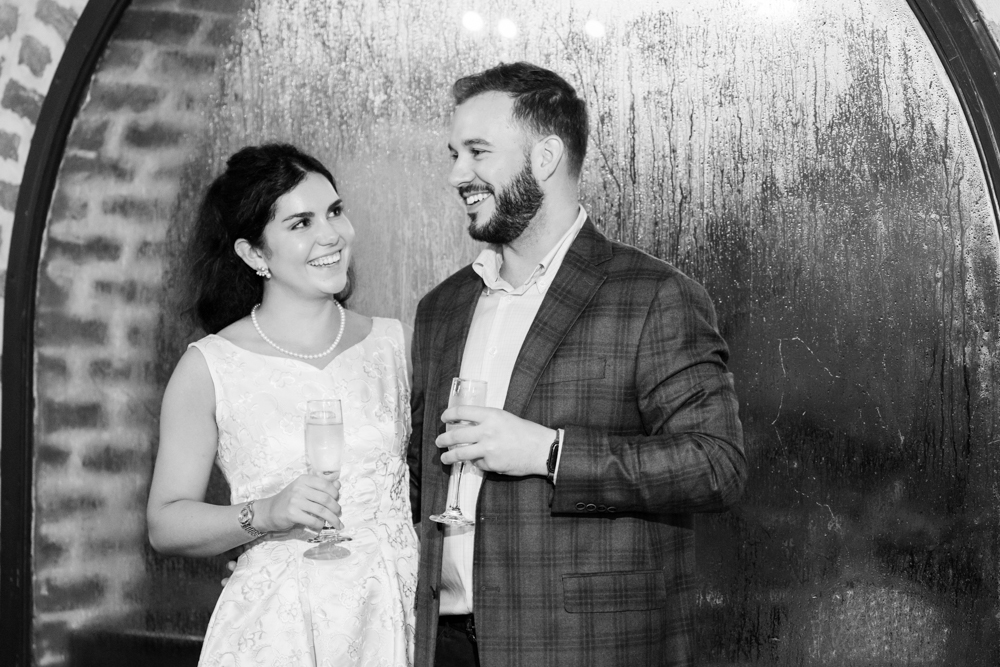 Bailey and Jay practicing their ceremony at their New Orleans wedding venue
