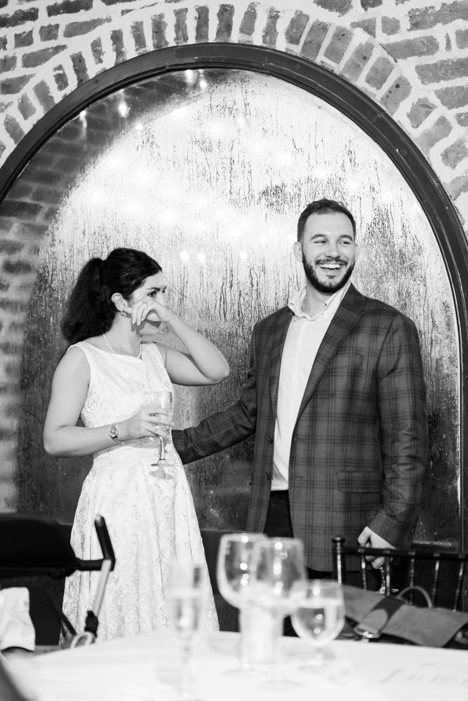 A heartfelt toast at Bailey and Jay's New Orleans rehearsal dinner