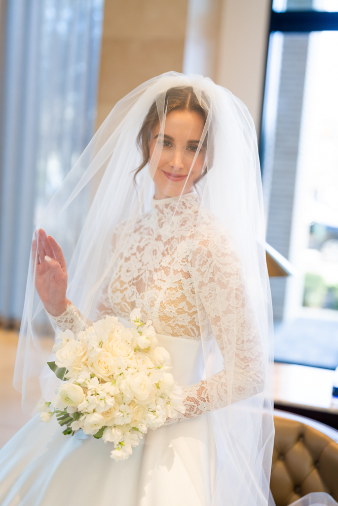 Claire's hand behind her veil, Fort Worth bridal portraits