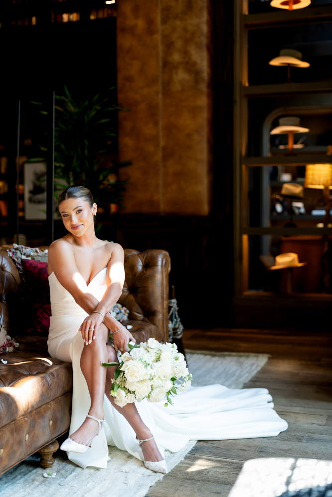 Bridal portrait at Hotel Drover in the Fort Worth Stockyards