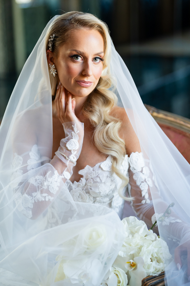 Beauty close-up of Libby's bridal makeup at The Fort Worth Club